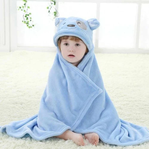 FLUFFY SMOOTH ANIMAL HOODED BLANKETS
