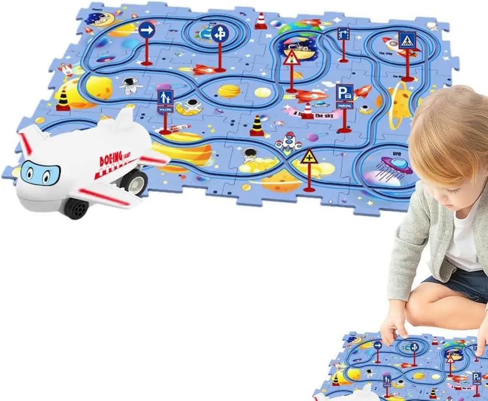 KIDS PUZZLE ELECTRIC TRACK TOY SET 13 PIECES JIGSAW